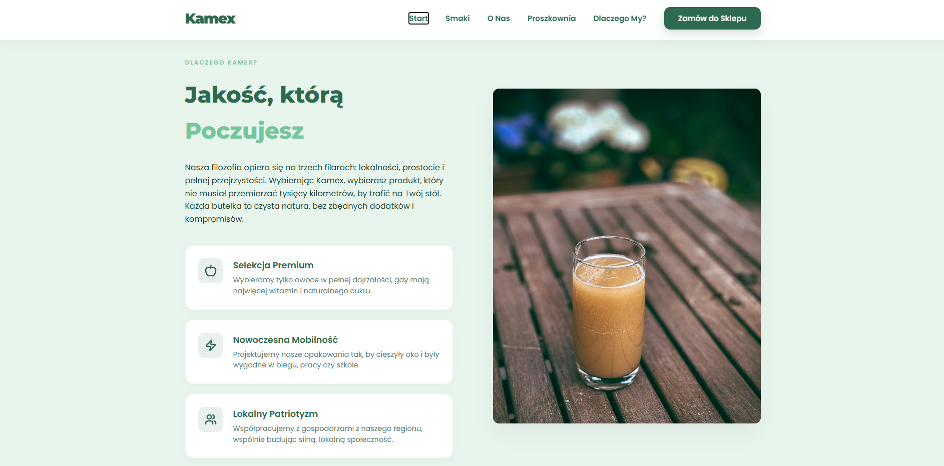 Kompletny Branding i B2B E-commerce dla Producenta Soków NFC [Kamex]