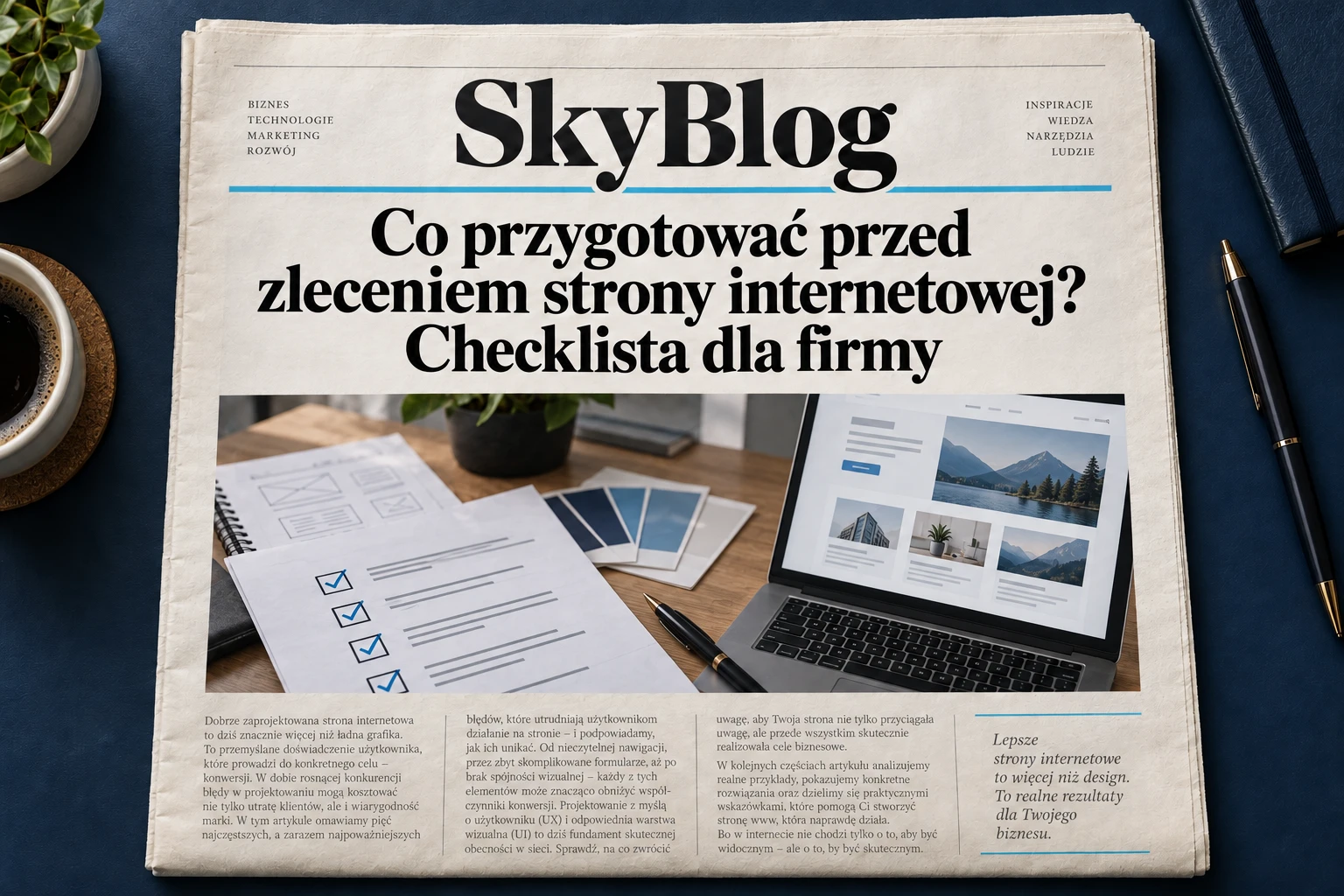 Co przygotować przed zleceniem strony internetowej? Checklista dla firmy